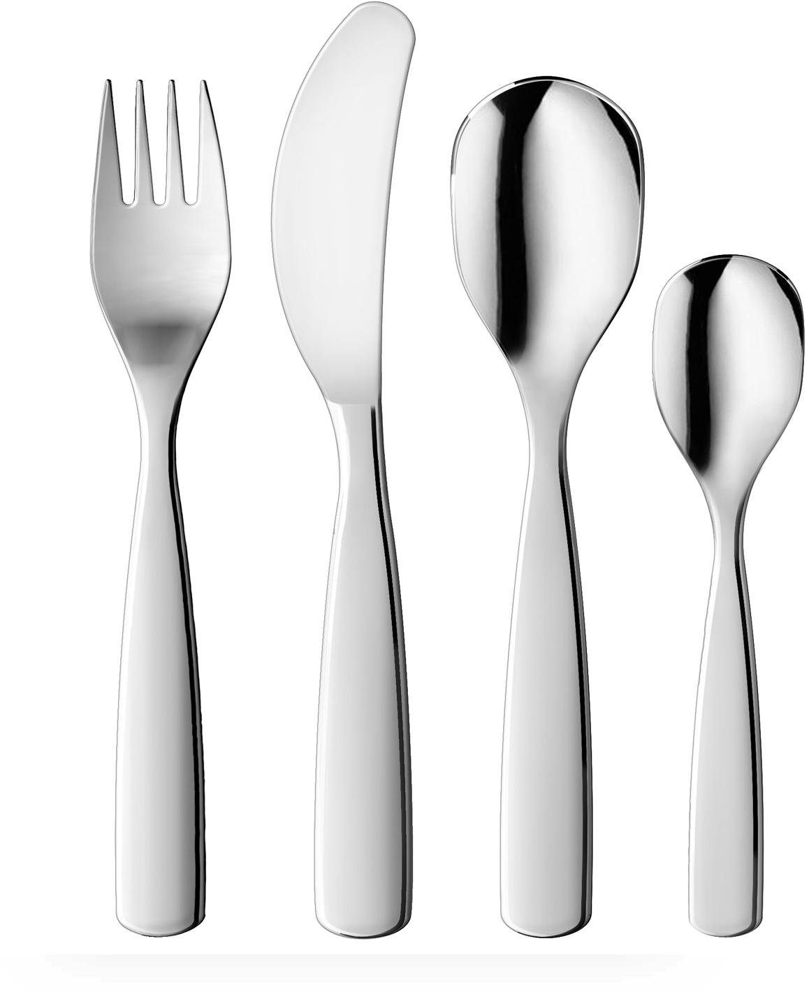 gnali & zani Kinderbesteck, Edelstahl, 4-teilig, Made in Italy