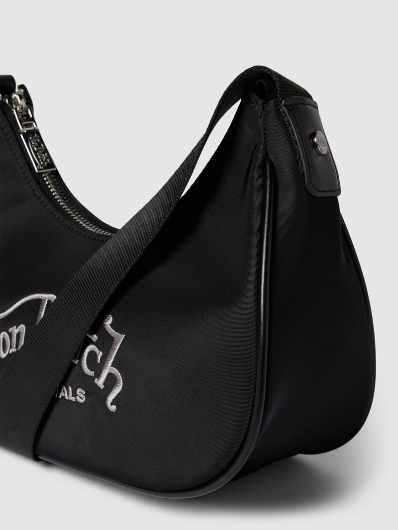 Handtasche mit Label-Stitching Modell 'AMY' in schwarz