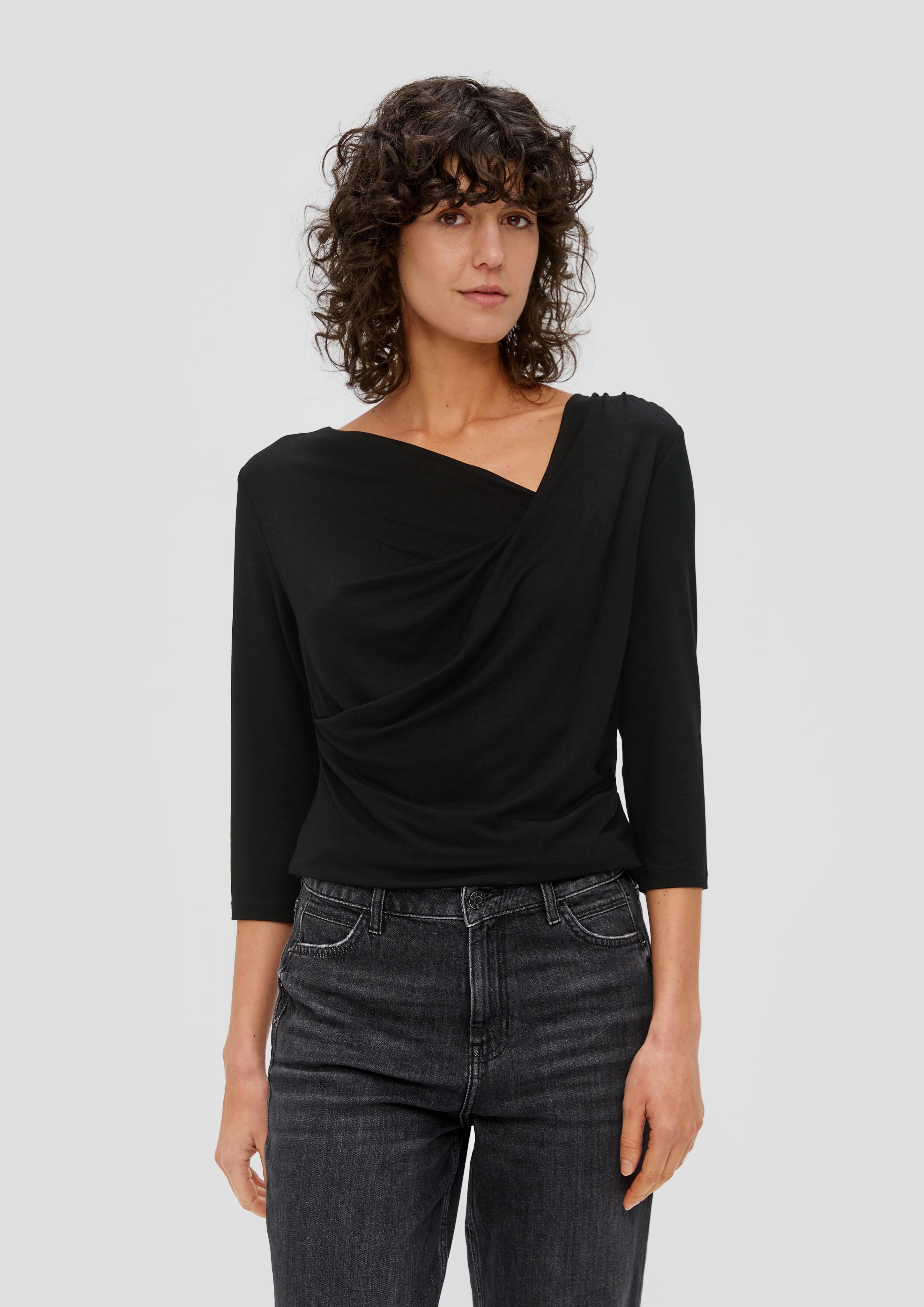 Viskosestretch-Shirt mit Drapierung  2158930-9999