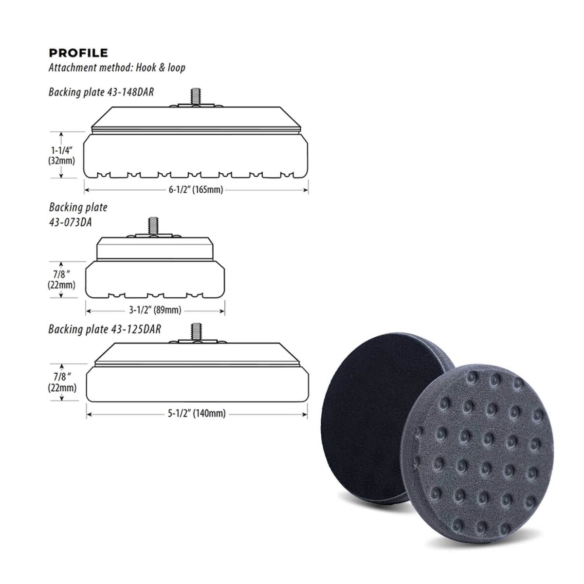Lake Country CSS Cutback Finishing Pad schwarz 125mm