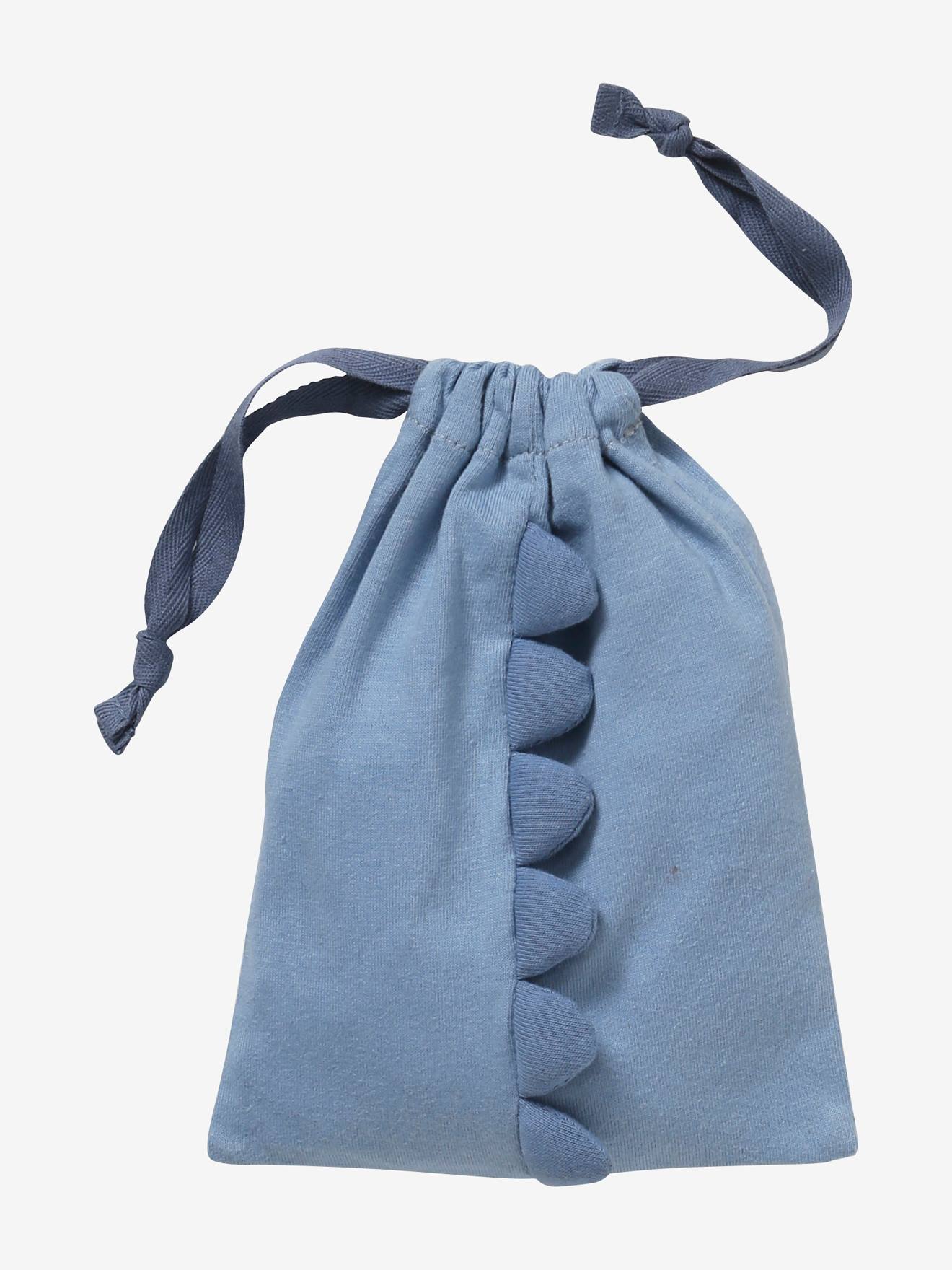 Doudou en gaze de coton + hochet en bois PETIT DINO multicolore