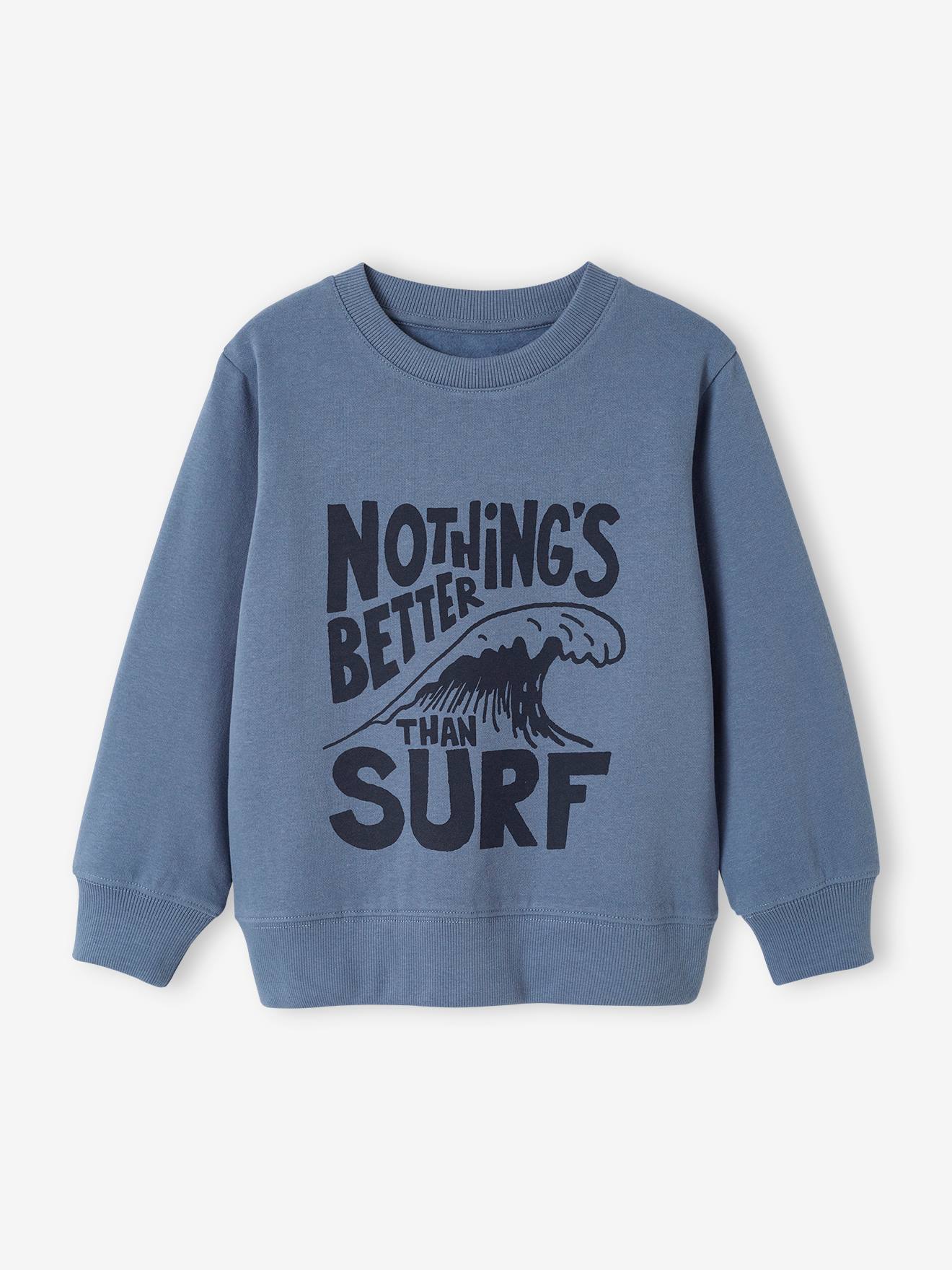 Vertbaudet Jungen Sweatshirt mit Print BASIC Oeko-Tex - beige meliert
