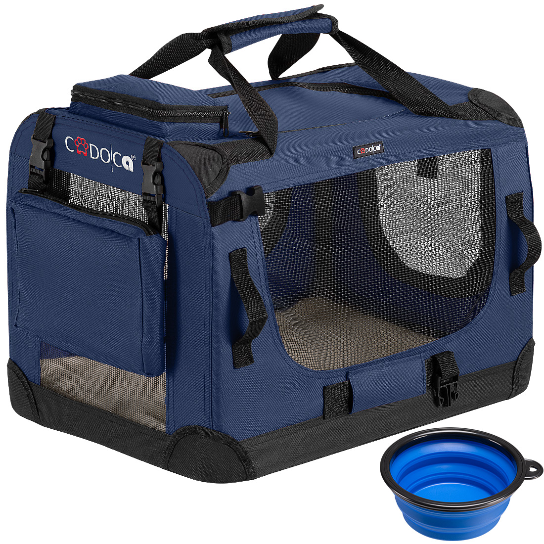 Casaria Cadoca® Tiertransportbox S 50x34x36cm navyblau