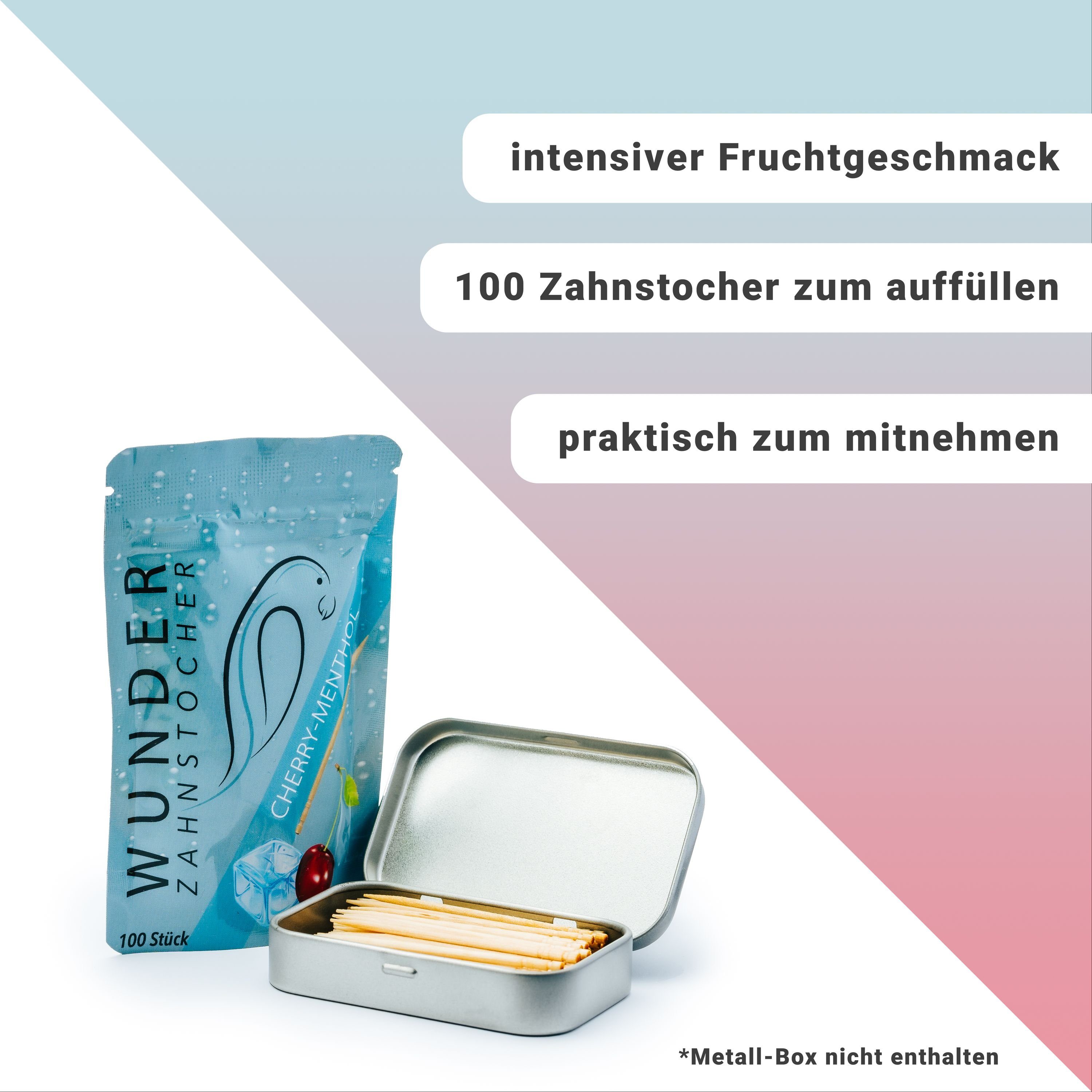 Wunder Zahnstocher Mundpflegecenter Wunder Zahnstocher mit Geschmack - Refill Pack - Kirsch/Menthol