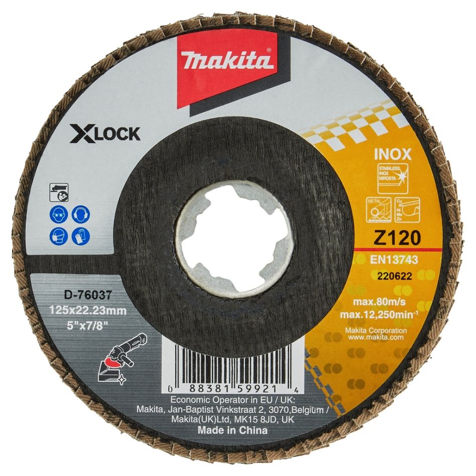 Makita Accessories D-76037 Δίσκος λείανσης με πτερύγια X-LOCK 125 mm Z120