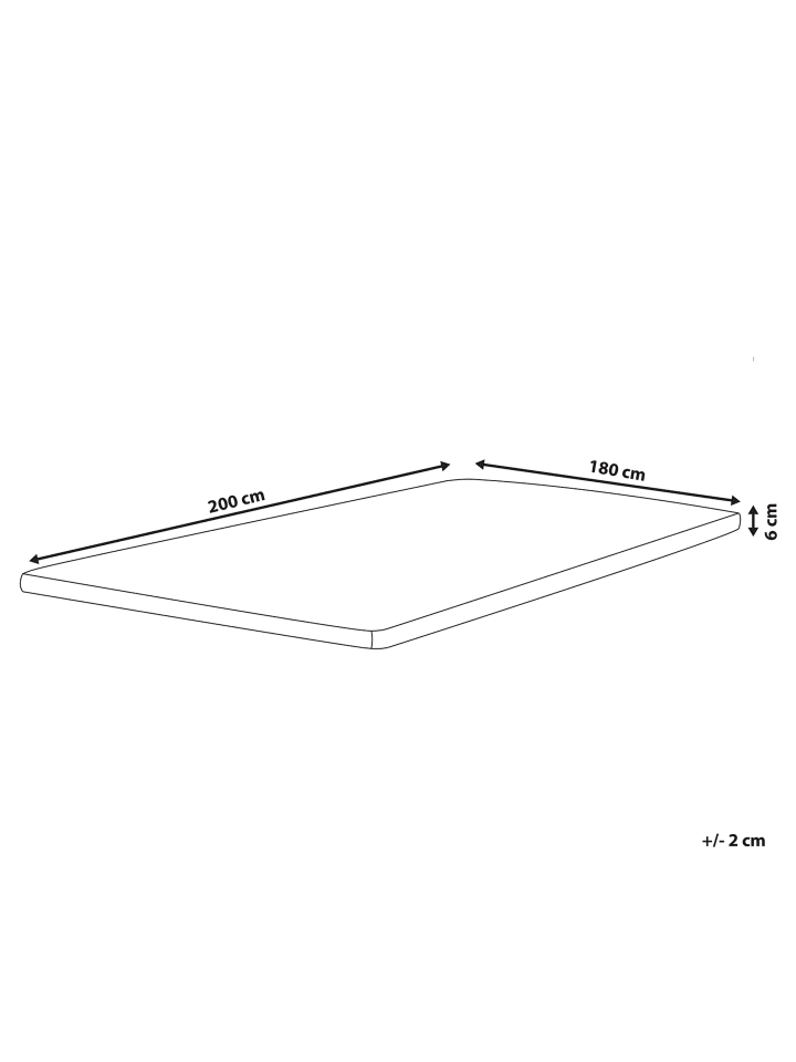Beliani Topper FROSTY in Weiß - (W) 180 x (H) 6 x (L) 200 cm günstig kaufen onesize