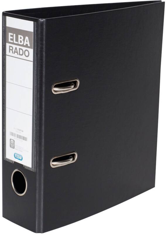 ELBA Rado Plast Ordner DIN A5 75 mm Schwarz 2 Ringe 100022641 Pappkarton, PP (Polypropylen) Hochformat
