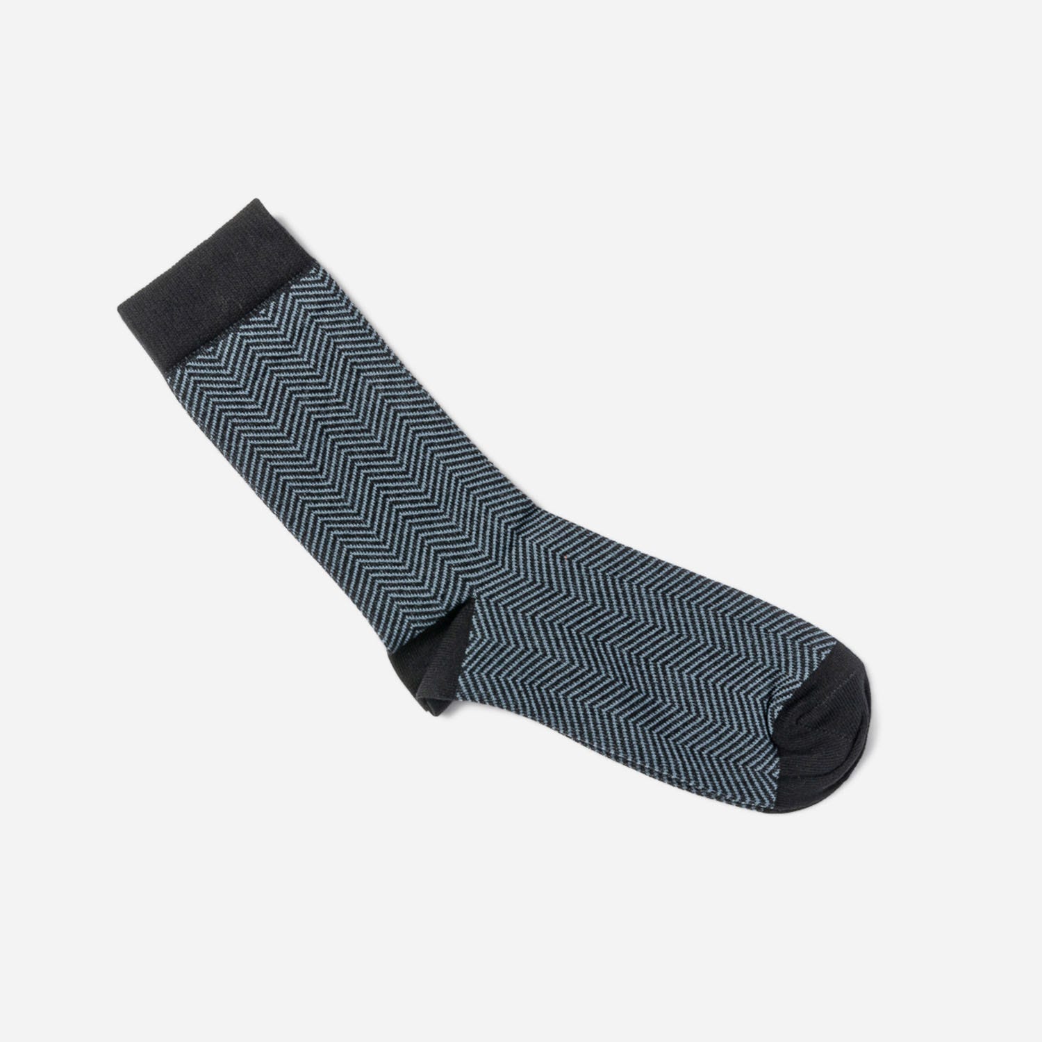 Chaussettes noires à motif chevrons