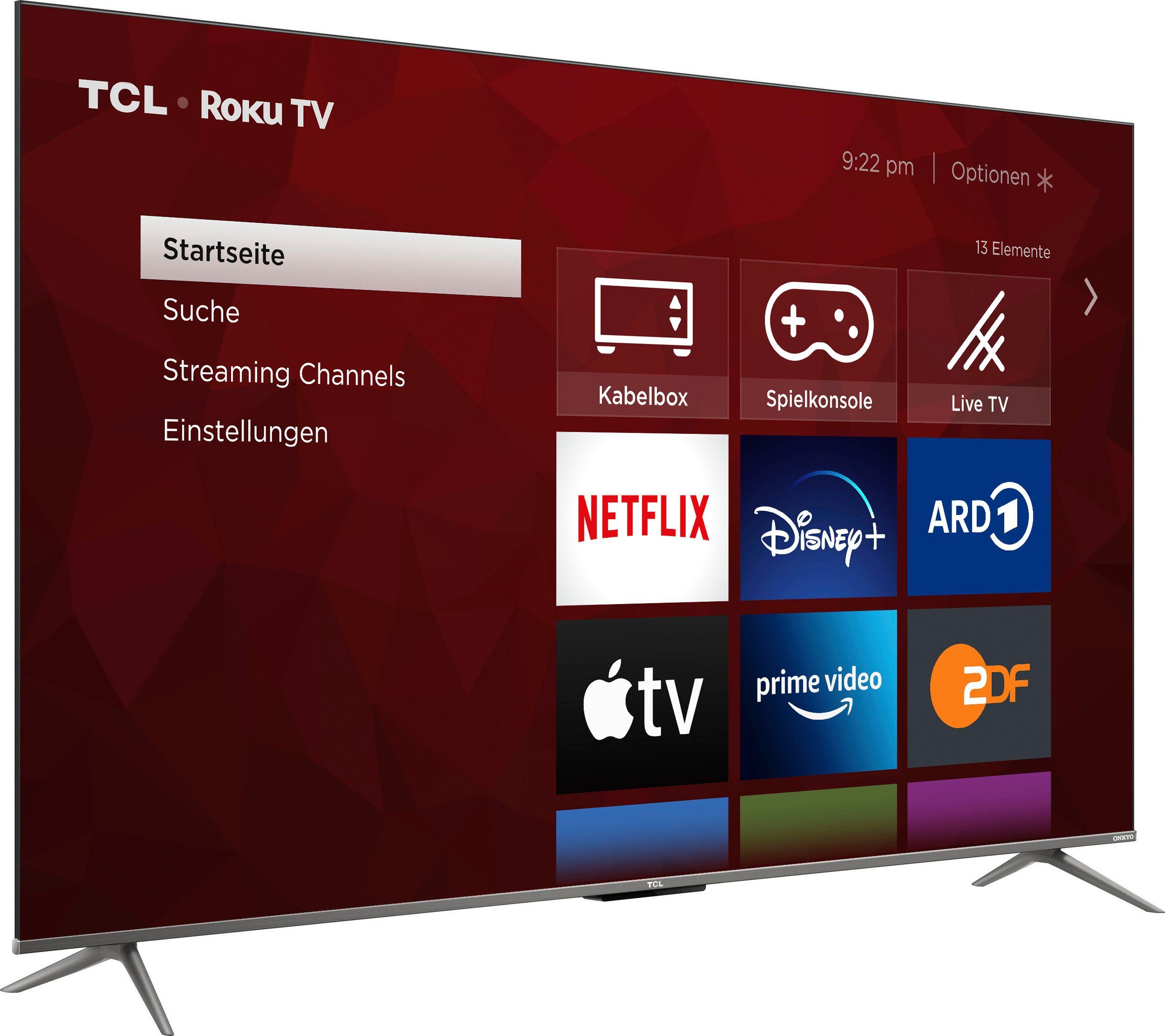 TCL 65RC630X1 QLED-Fernseher (164 cm/65 Zoll, 4K Ultra HD, Smart-TV, HDR Pro, HDR10+, Dolby Vision, Game Master, HDMI 2.1, ONKYO Sound)