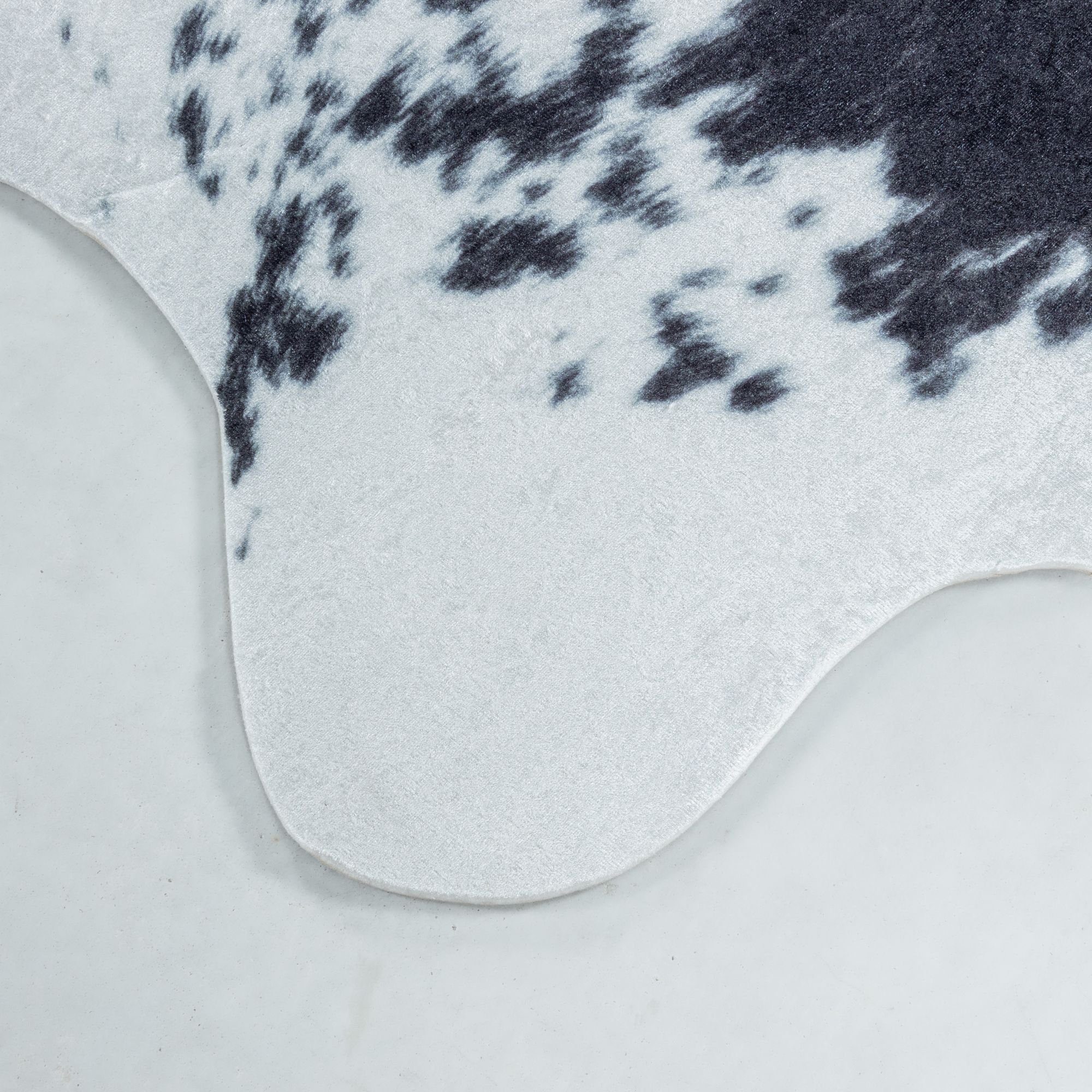Fellteppich Rindsleder Imitat, Carpetsale24, Rund, Höhe: 7 mm, Fellteppich Kuhfell Rindsleder Imitat Digitaldruck Waschbar Rutschfest