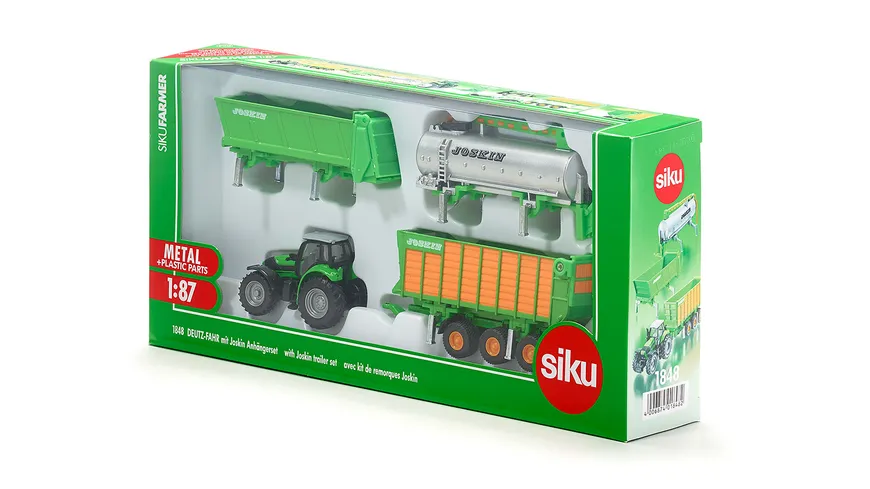 SIKU 1848 Farmer - Traktor Deutz mit Joskin Anhängerset