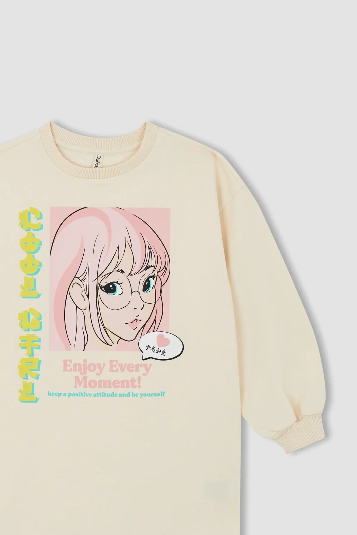DeFacto  Bedrucktes Sweatkleid für Mädchen mit Rundhalsausschnitt