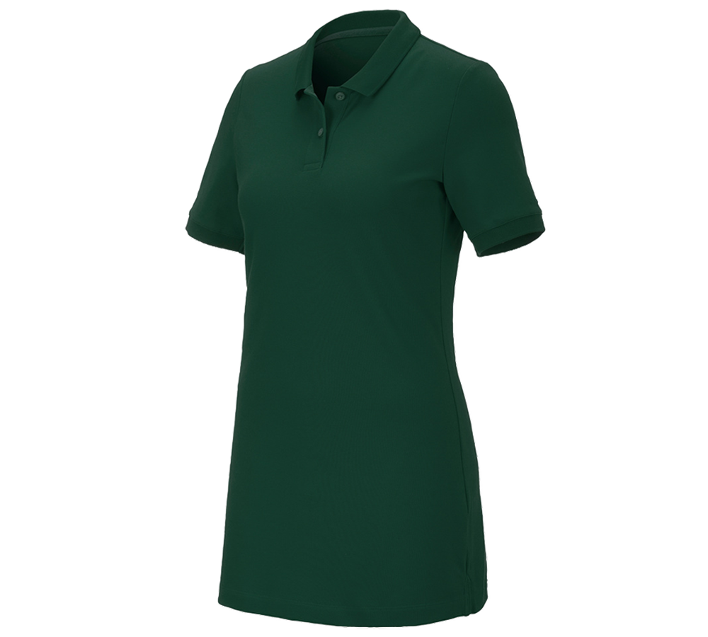 e.s. Piqué-Polo cotton stretch, Damen, long fit