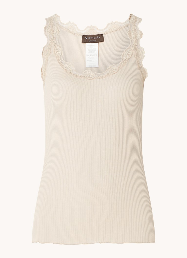 Rosemunde Tank top in silk blend with lace