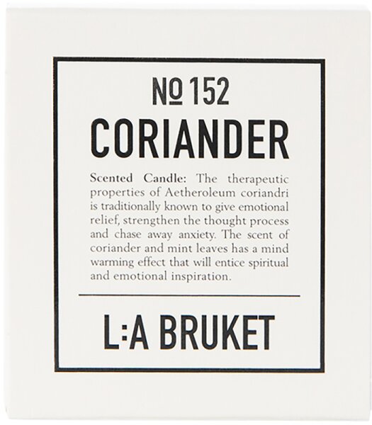 L:A Bruket No. 152 Scented Candle Coriander Duftkerze