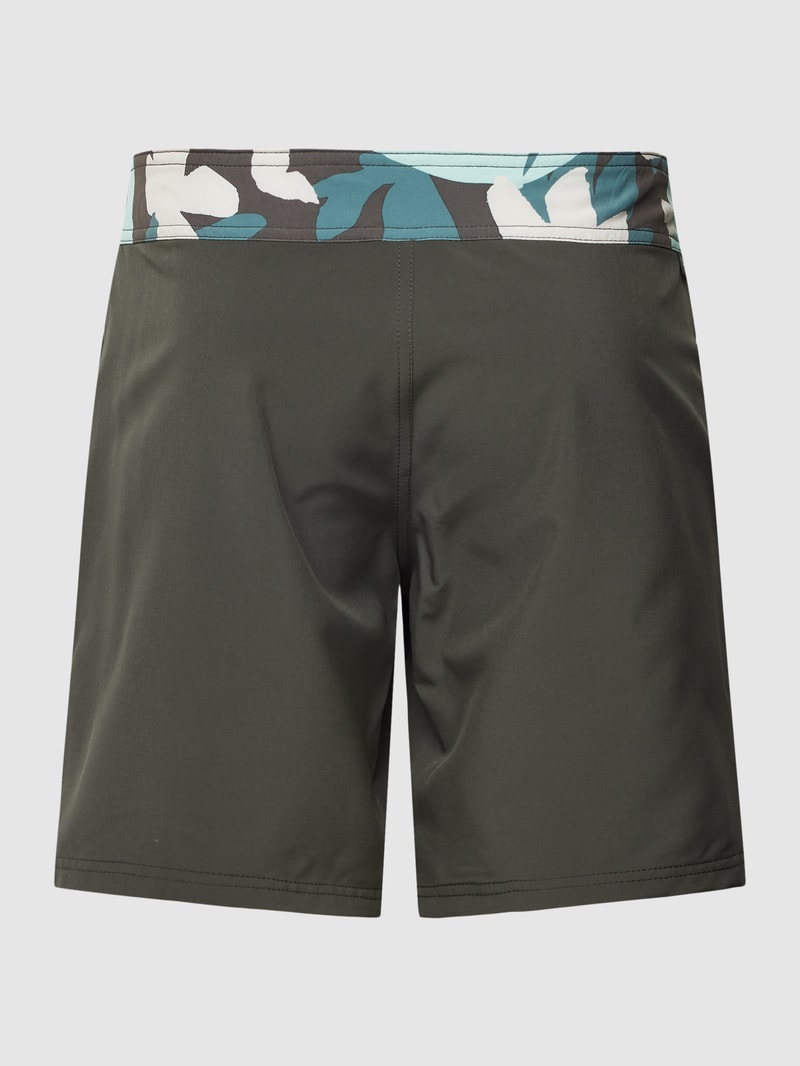 Badehose mit Label-Detail Modell 'CAMORRO' in schwarz