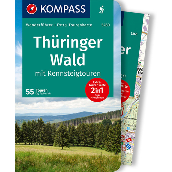 KOMPASS WANDERFÜHRER THÜRINGER WALD MIT RENNSTEIGTOUREN