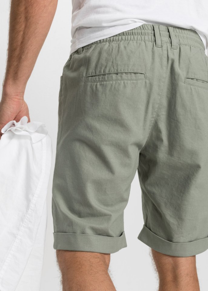 Schlupf-Bermuda aus Leinen Mix, Regular Fit