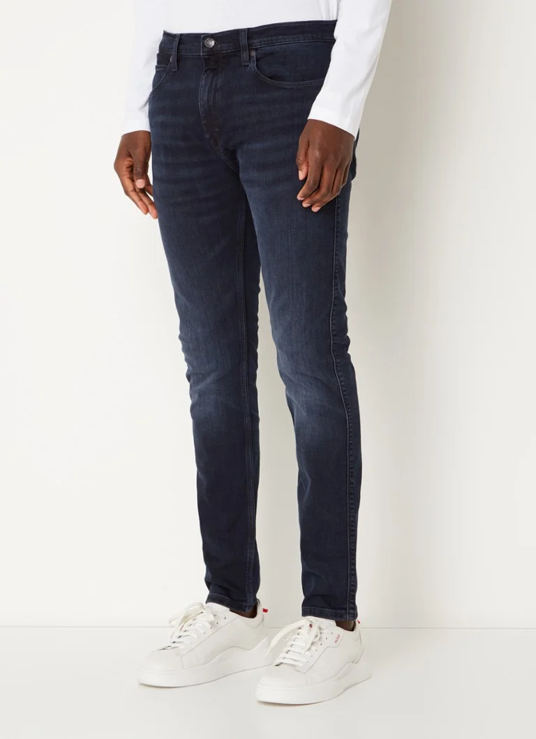HUGO BOSS 734 Jeansy Slim Fit, Ciemny odcień