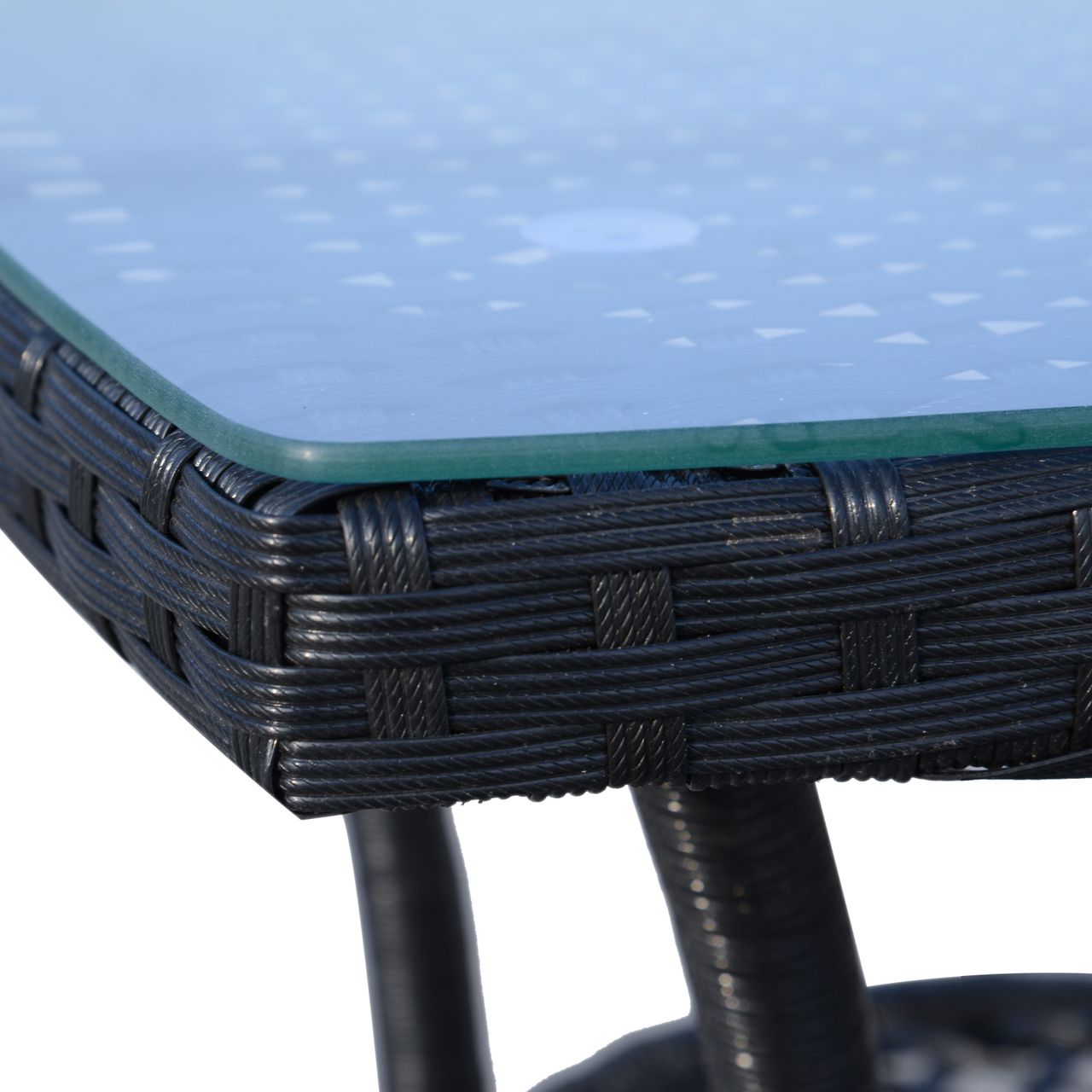 Outsunny 3-tlg. Balkonmöbel Set Sitzgruppe Rattan Gartenset Polyrattan Schwarz