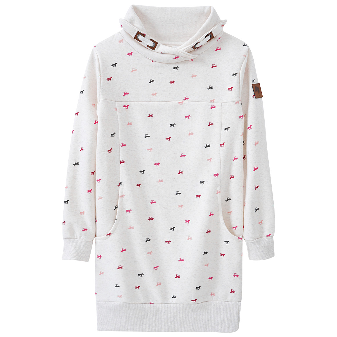 Mädchen Sweatkleid mit Pferde-Prints allover