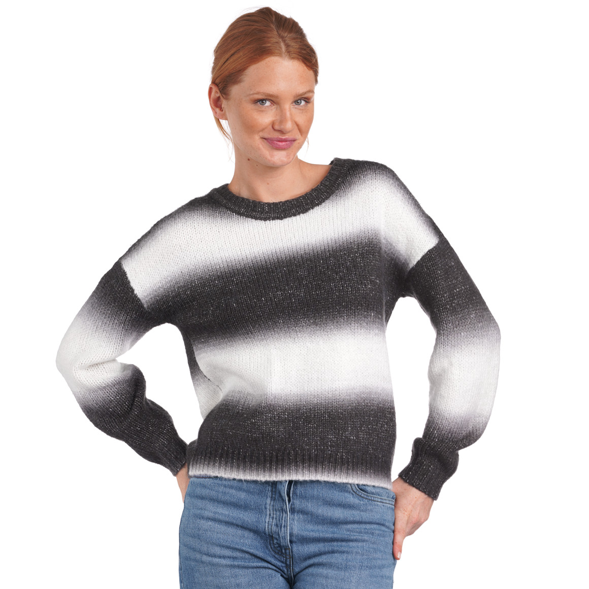 Damen Strickpullover mit Streifen