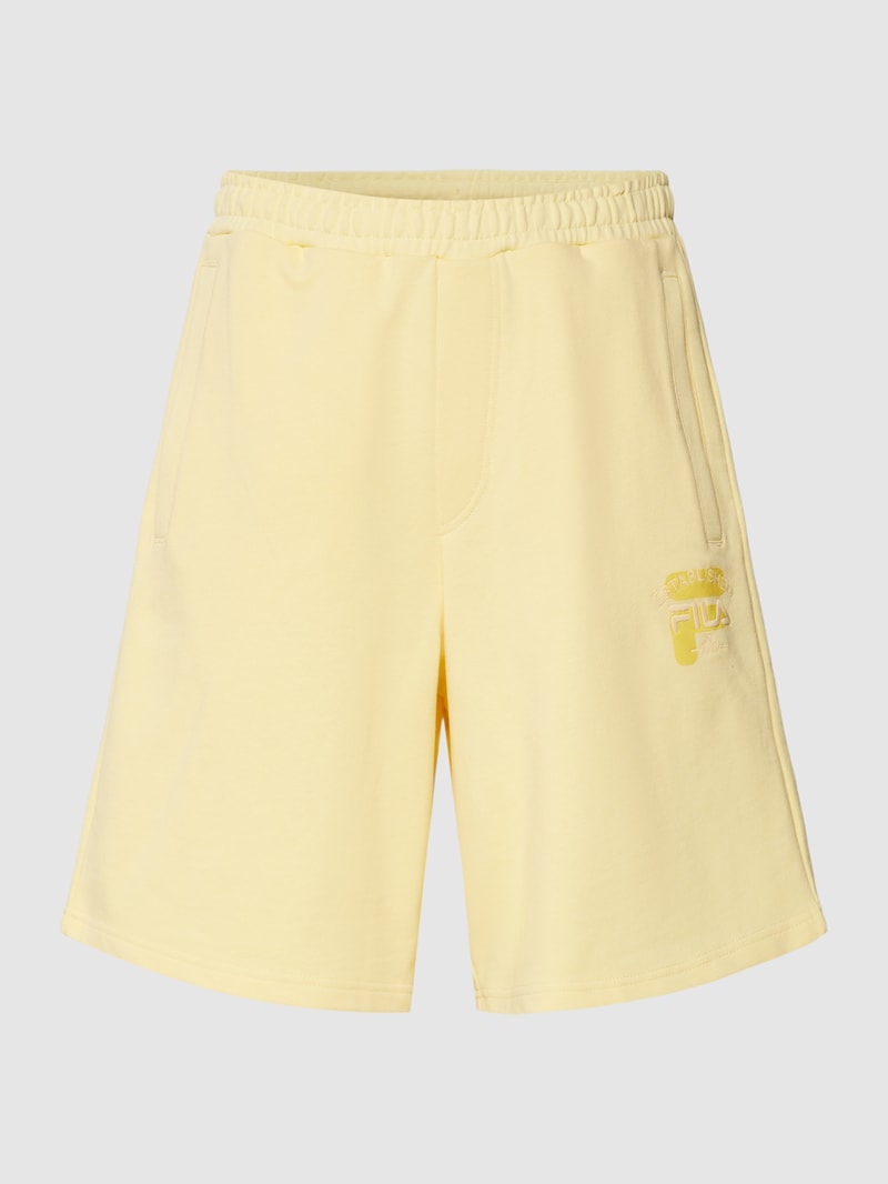 Sweatshorts mit Label-Stitching Modell 'BAIERN' in hellgelb