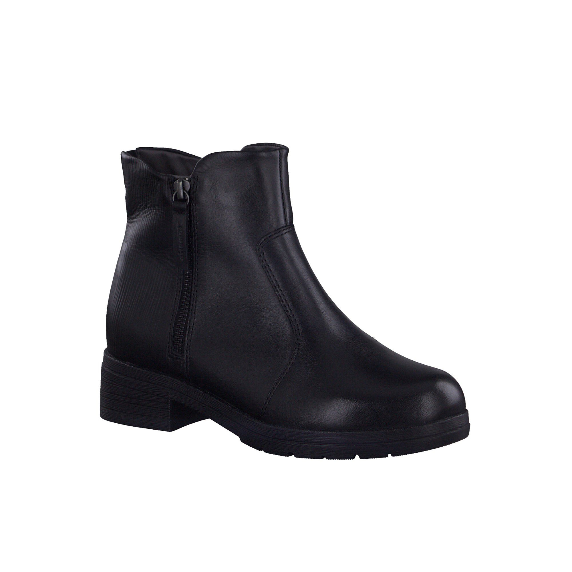 Bottines zippées dessus cuir
