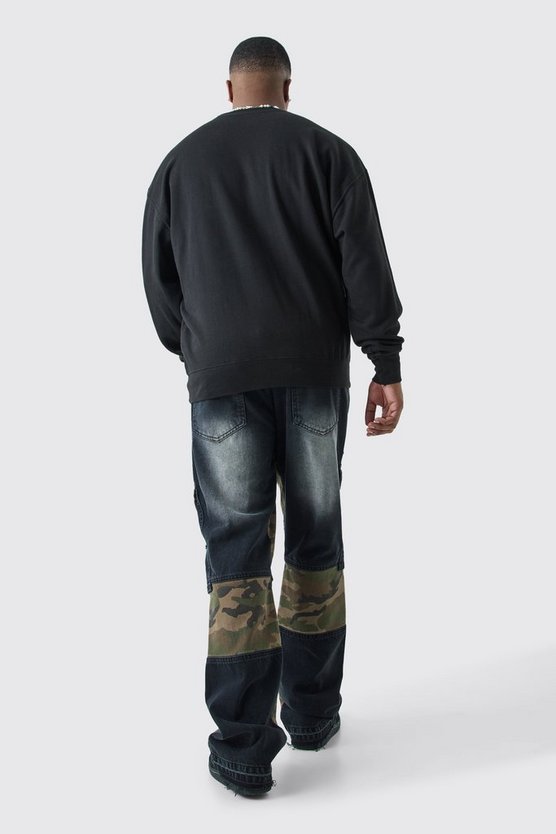 Plus Slim-Fit Camouflage Cargo-Jeans
