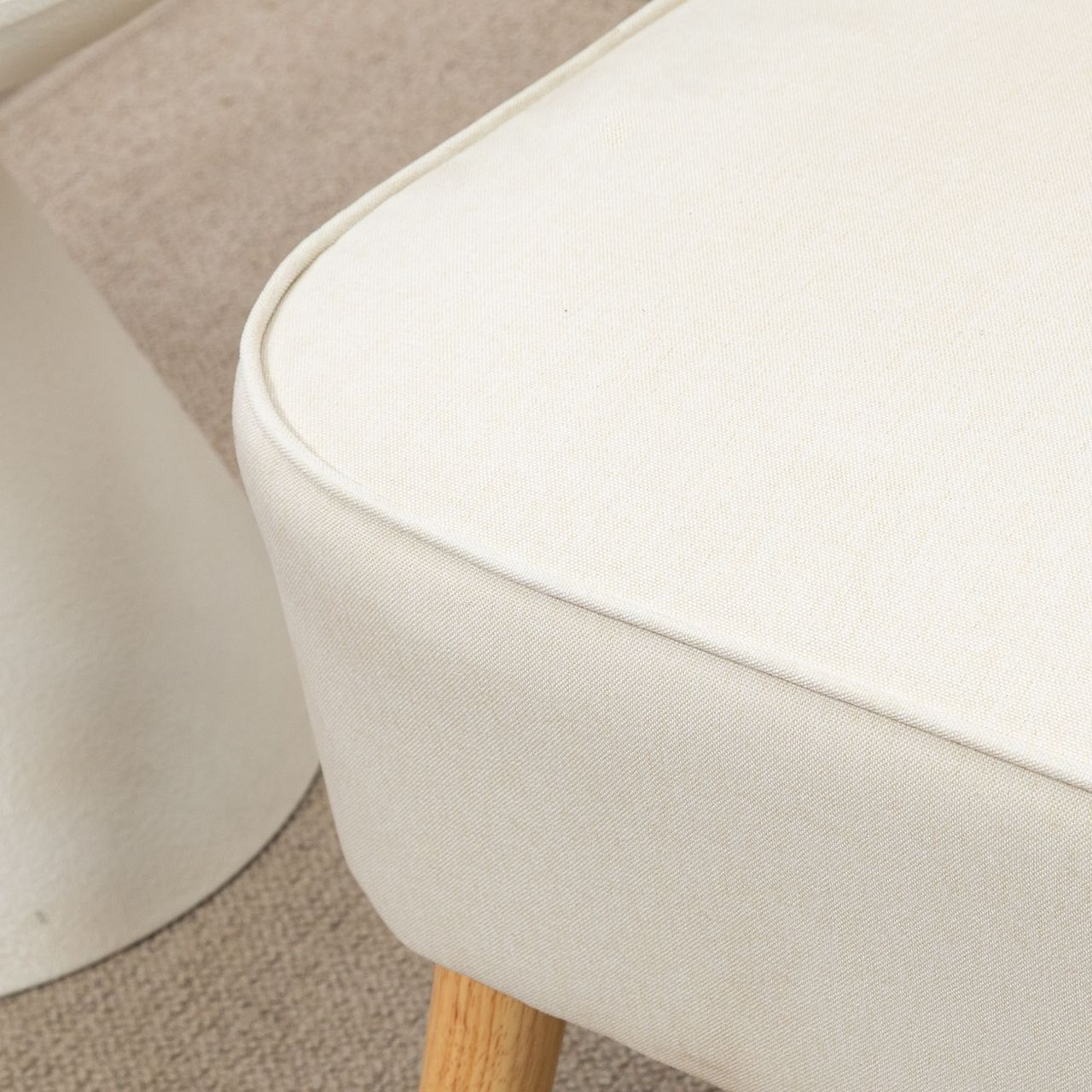 HOMCOM Sofa 2-Sitzer Stoffsofa Couch Polstersofa Loungesofa breit Cremeweiß