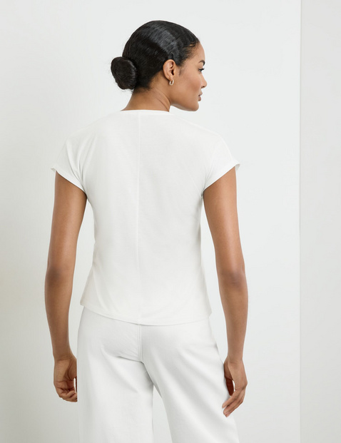 T-Shirt mit floraler Stickerei