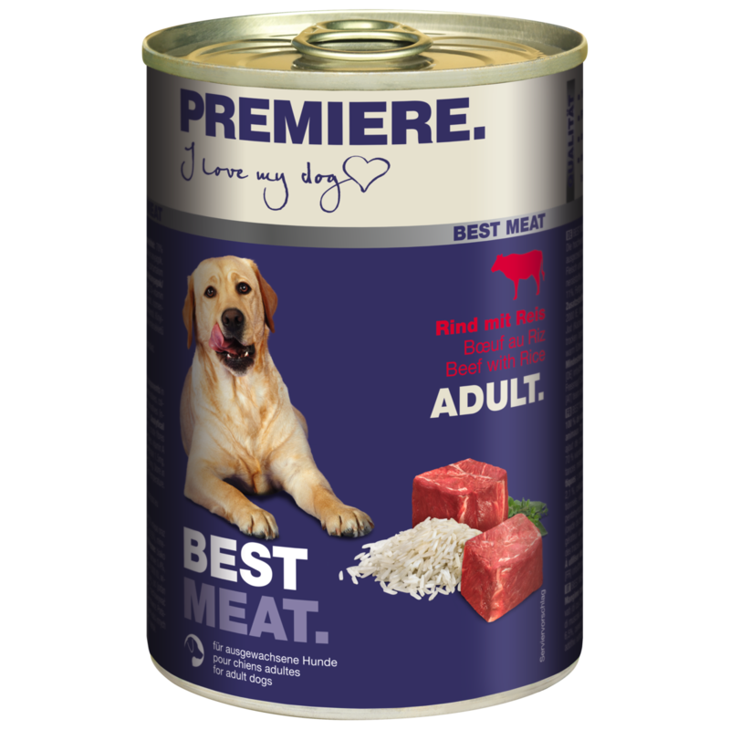 PREMIERE Hundenassfutter PREMIERE Best Meat Adult Rind & Reis 24x400 g