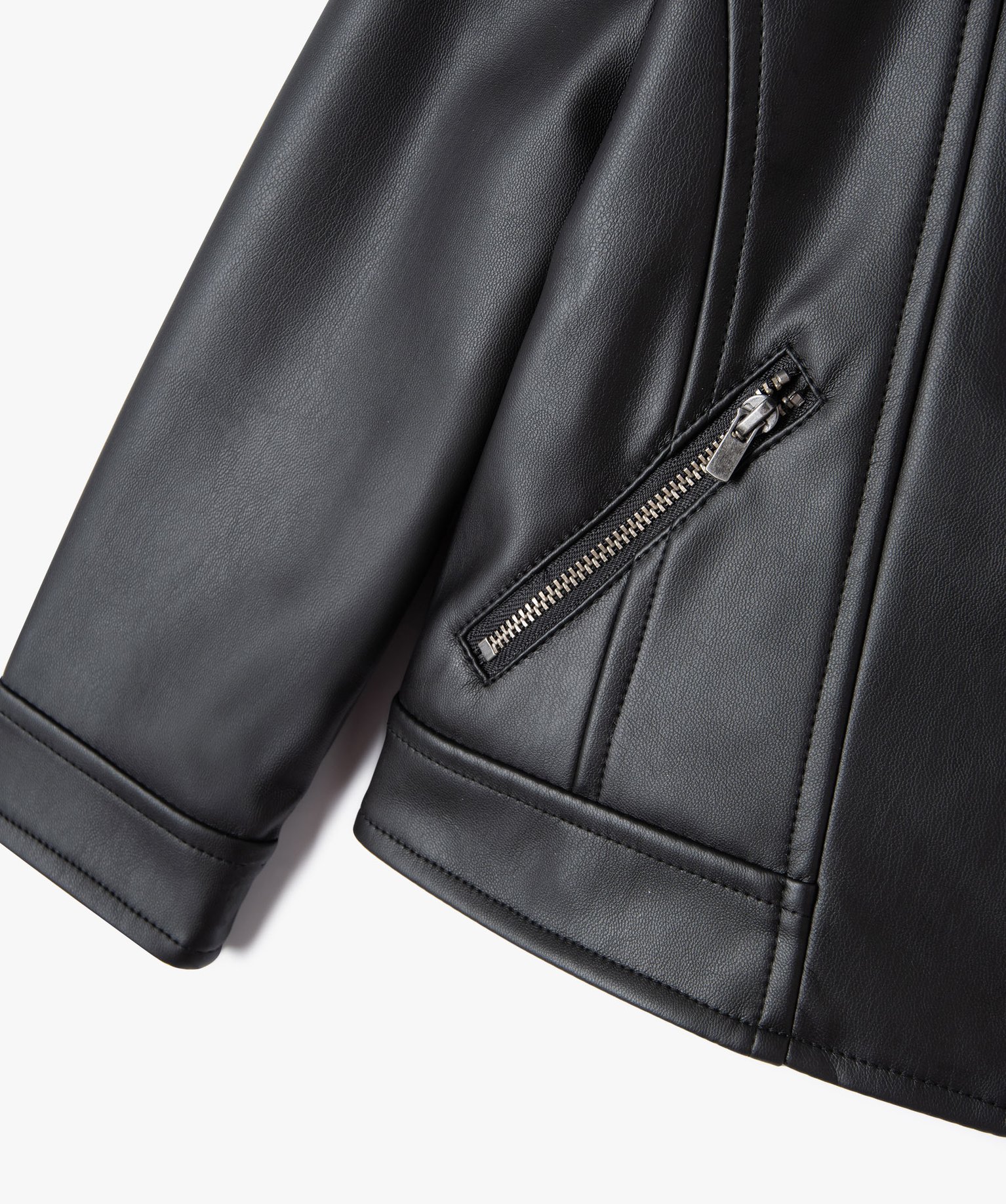 Blouson zippé look rock à doublure duveteuse fille noir | GEMO