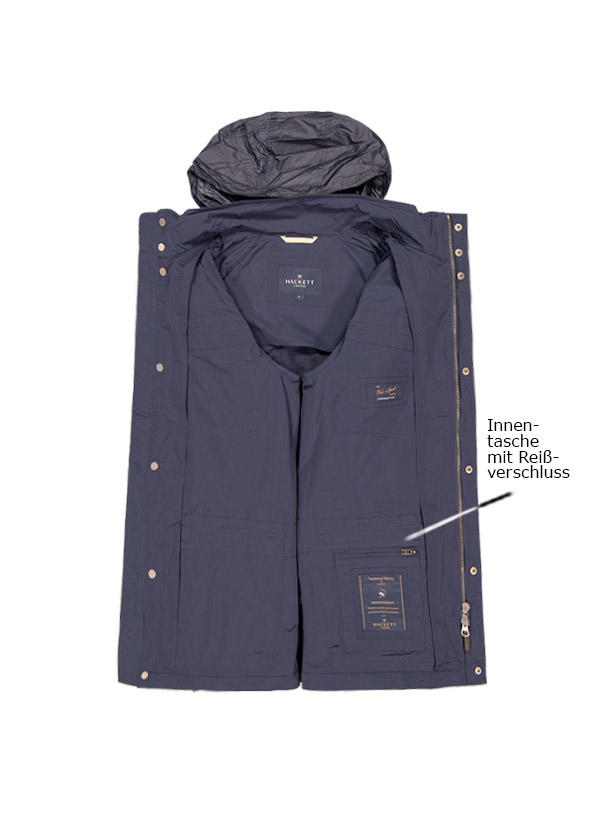 HACKETT, Fieljacket, Mikrofaser wasserabweisend, navy