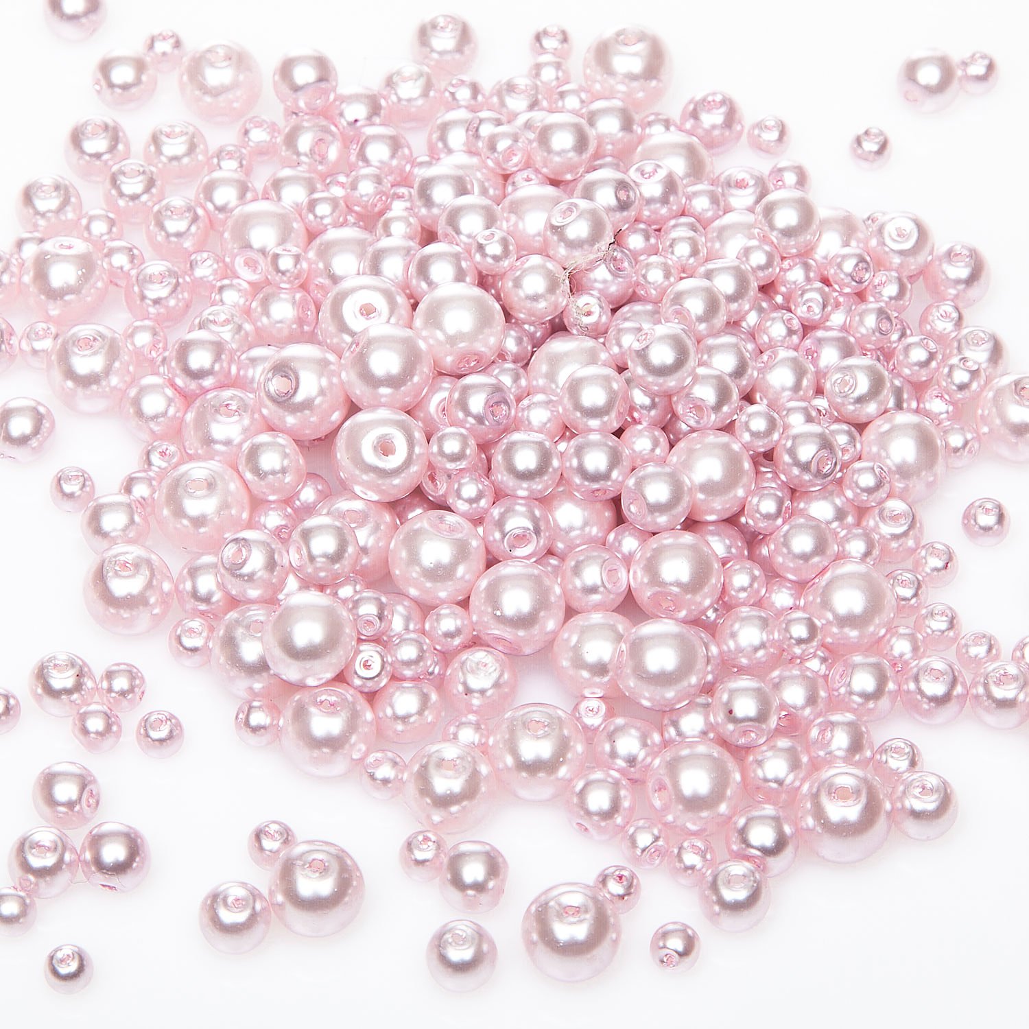 Glaswachsperlen, rosé, 4–8 mm Ø, 100 g