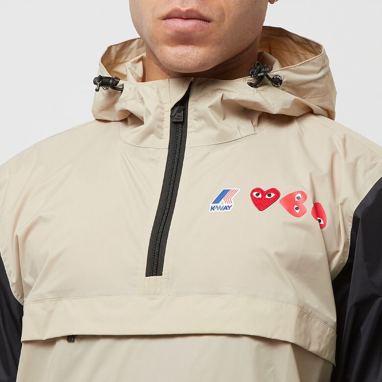 Comme des Garcons Play K-Way Half Zip Jacket beige/black