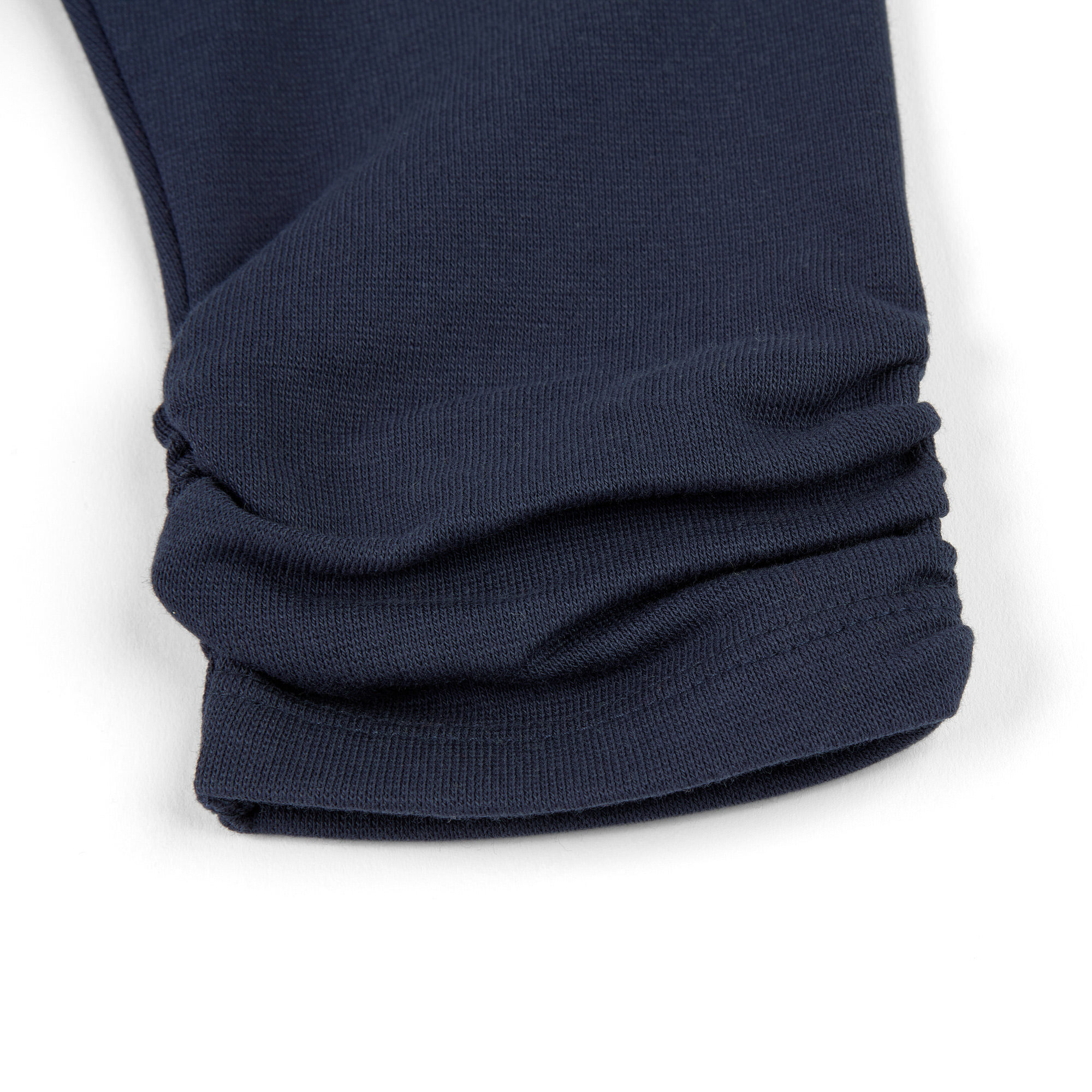Dunkelblaue Kinder Capri Leggings, gerafft
