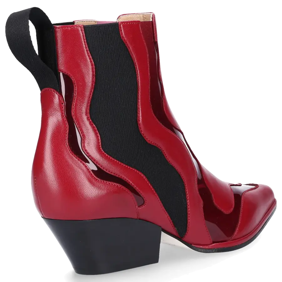 Sergio Rossi - Chelsea Boots A82880 Nappaleder PVC Stretch rot - rot