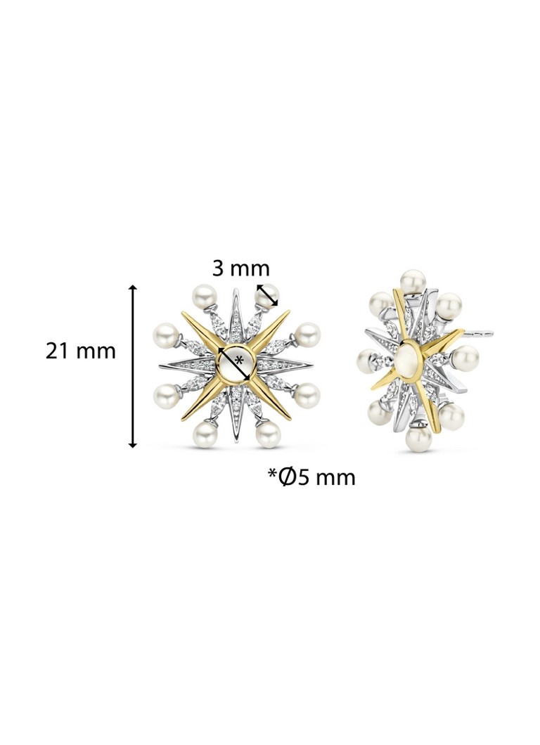 TI SENTO - Milano Silver stud earrings with cubic zirconia and pearl 7930YP_H