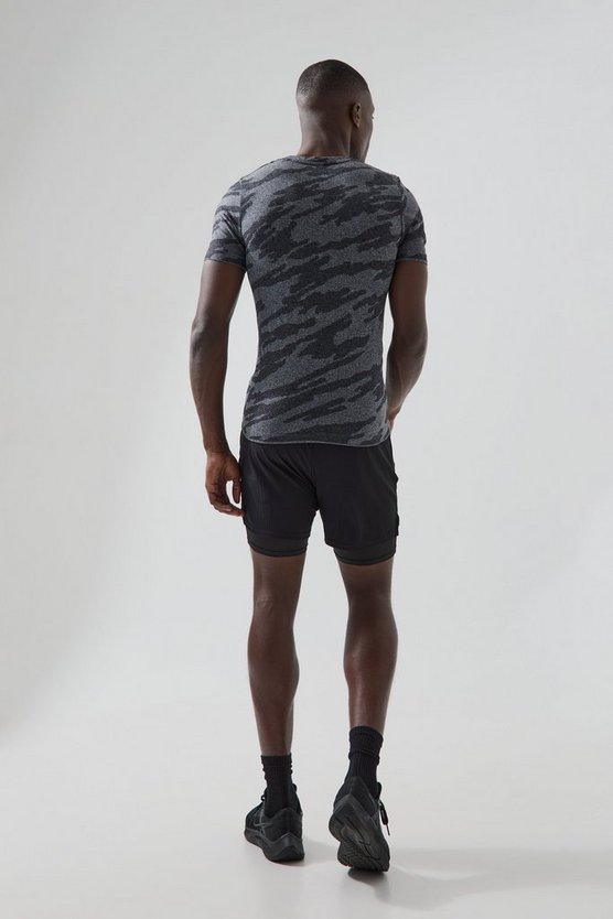 Man Active nahtloses Camouflage T-Shirt