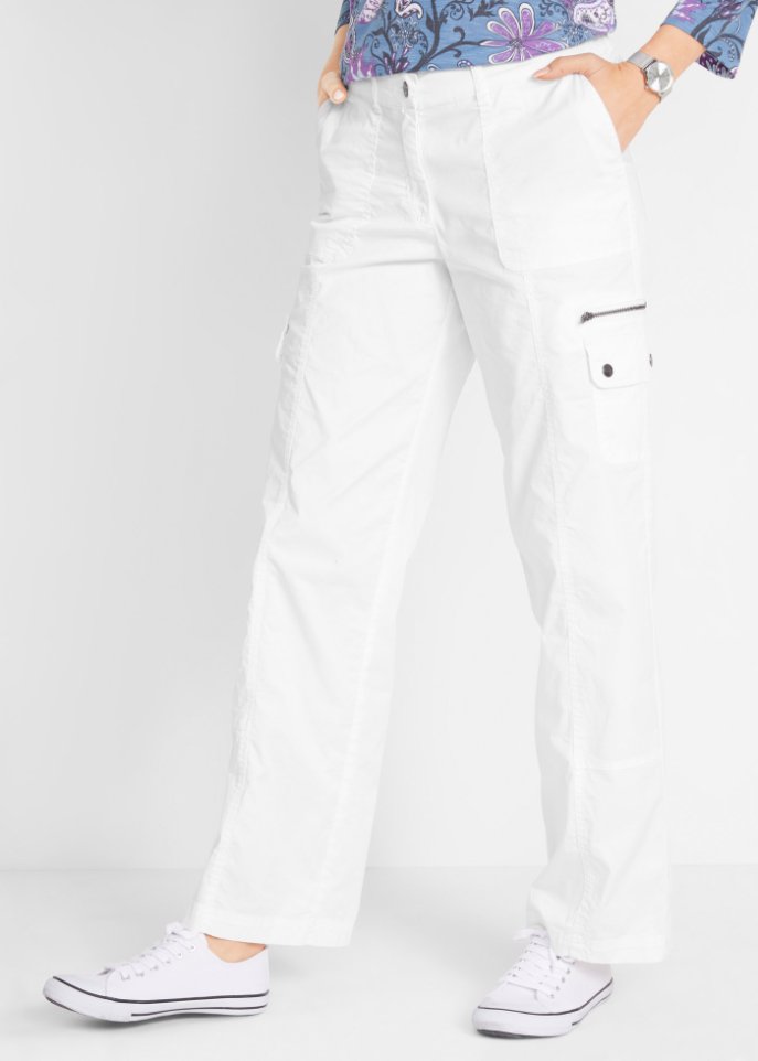 Baumwoll Cargohose mit Bequembund, Loose Fit