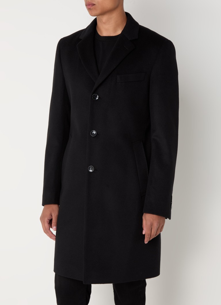 Abrigo HUGO BOSS Hyde de mezcla de cachemir con bolsillos laterales.