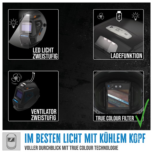 Güde Automatik Schweißhelm GSH-3S-VL-TC-2