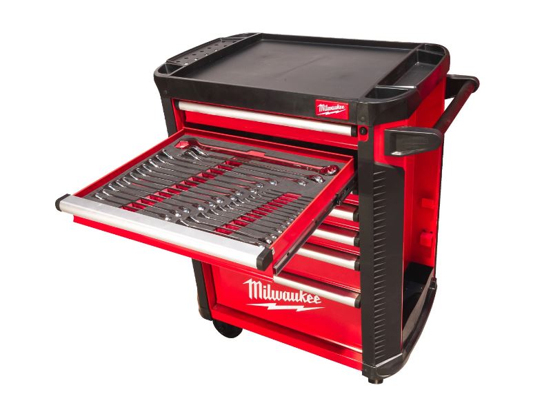 Milwaukee Zubehör 4932498185 TOOLGUARD Gefüllter 78 cm (30 Zoll) Werkzeugwagen aus Stahl mit 7 Ebenen, 206-teilig 4932498185
