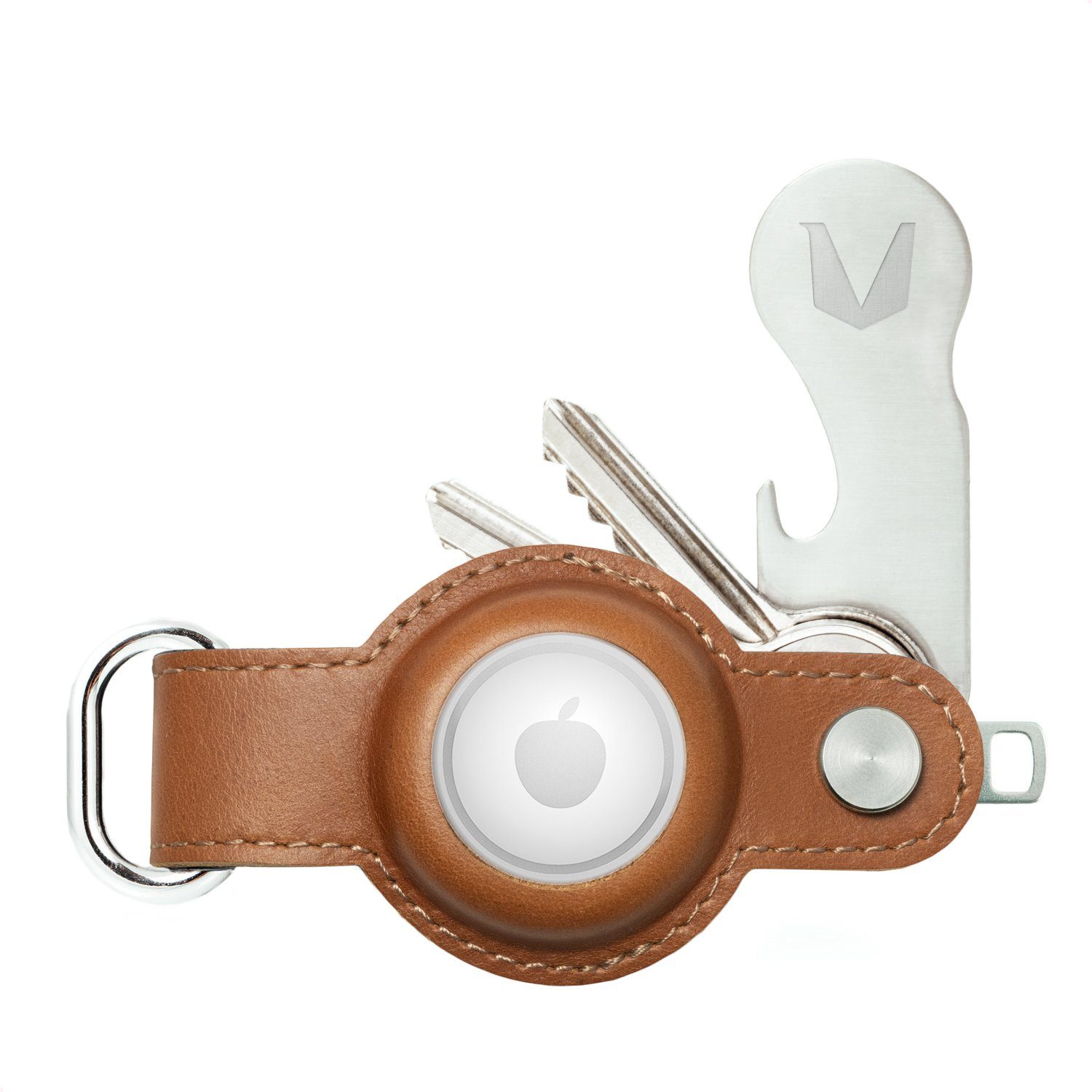 MAGATI Schlüsseltasche Airgonizer Schlüsseletui aus Echtleder für 1-7 Schlüssel (kompatibel mit Apple Airtag Tracker), inkl. Schlüsselfundservice & Einkaufswagenlöser