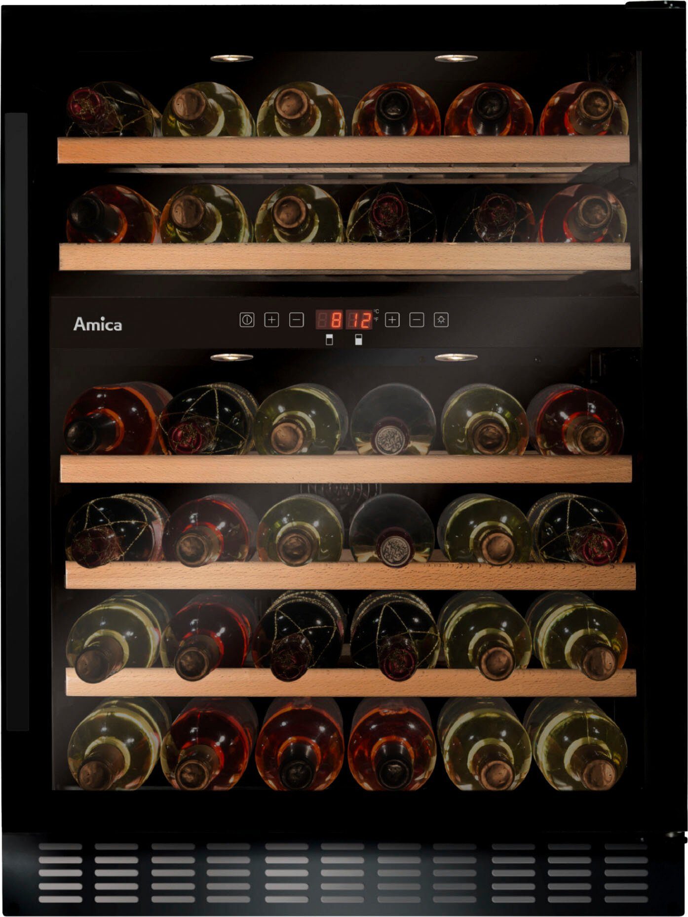 Amica Weinkühlschrank WK 341 110-1 S / WBB 4661 ADB,für 45 Standardflaschen á 0,75l, Standkühlschrank