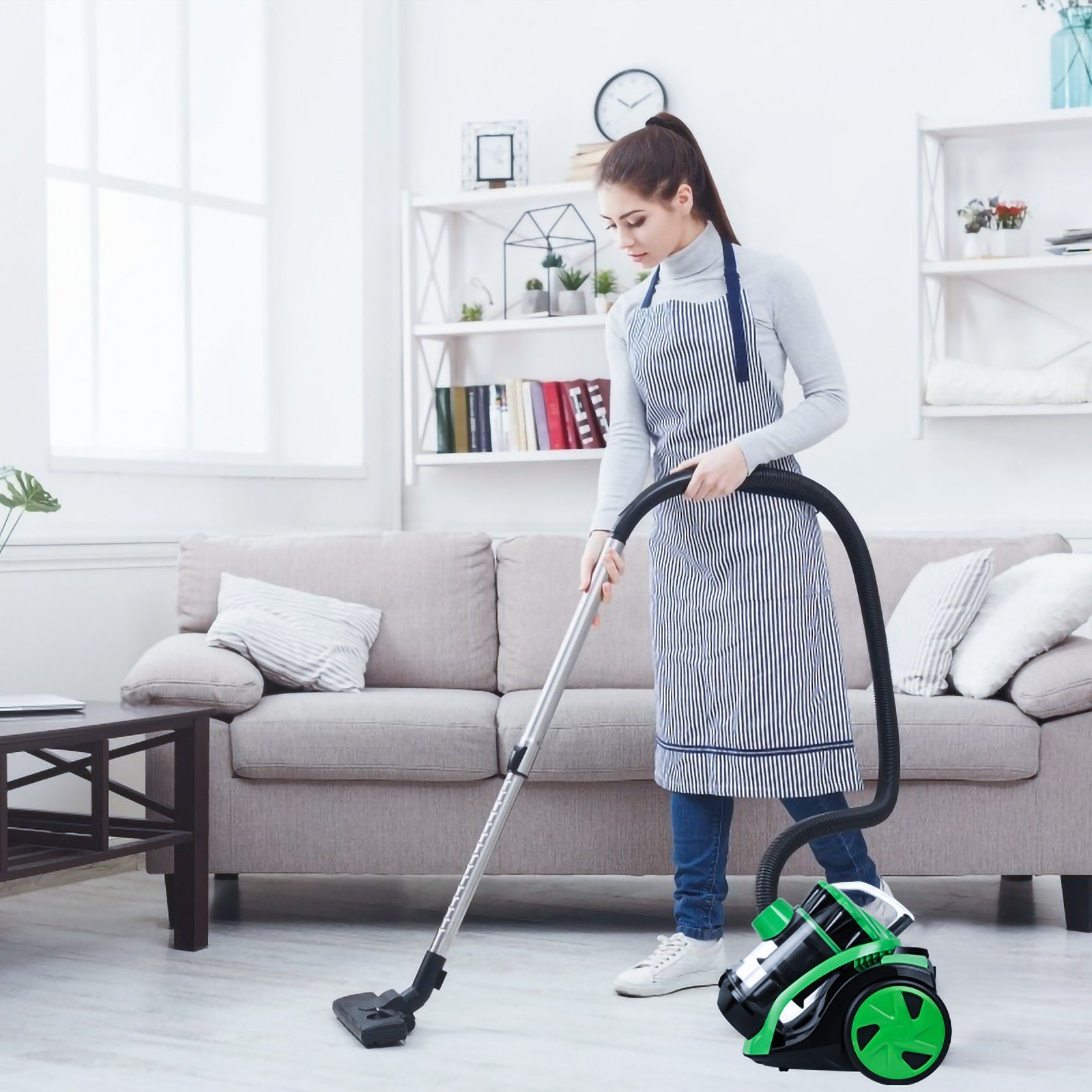 TolleTour Bodenstaubsauger Staubsauger ohne Beutel,3,0L Staubbehälter,inkl. Zusatzdüsen,900W, 899 W, Moderne beutellose Multi-Zyklon-Technologie