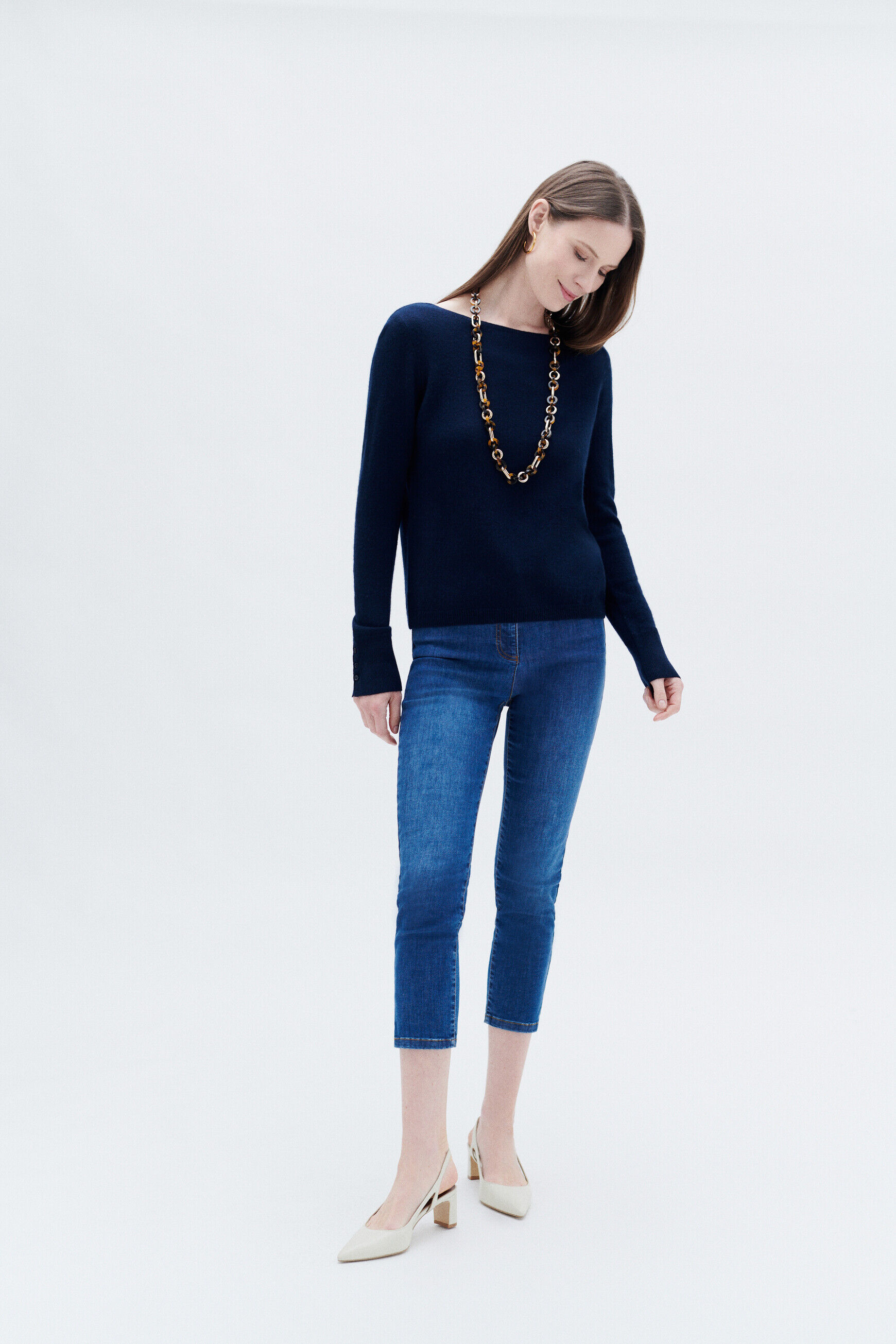 Pull mzoan bleu marine femme