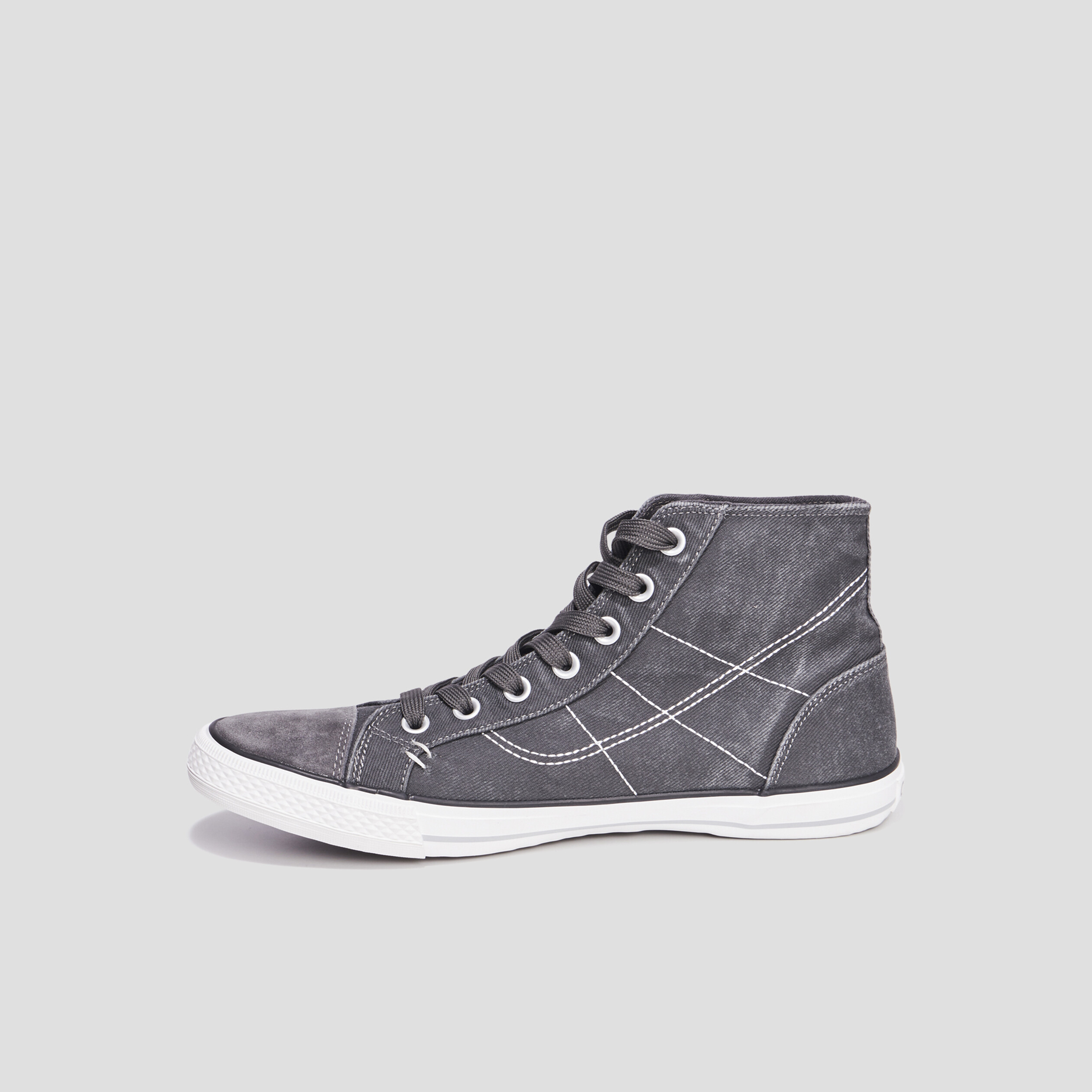 Baskets montantes à lacets Creeks Kino gris homme | La Halle