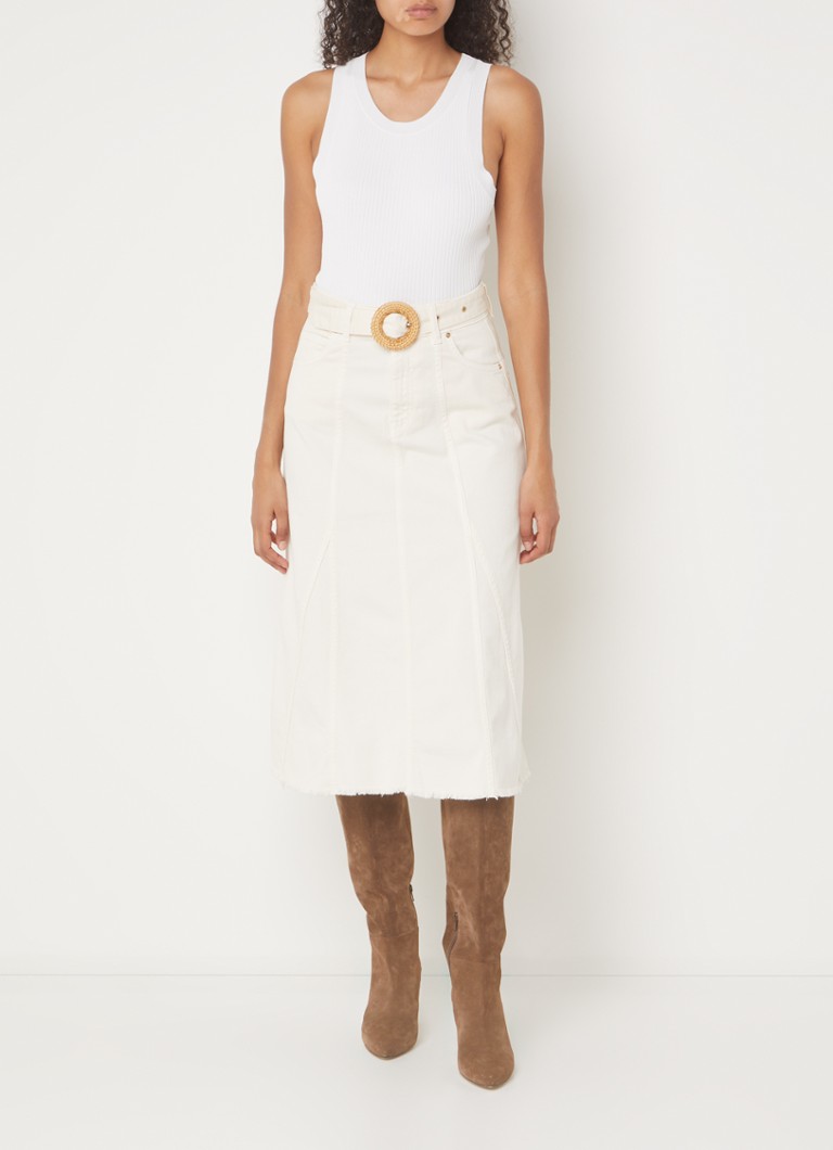 jupe midi en jean Tinna de ba&sh avec ceinture